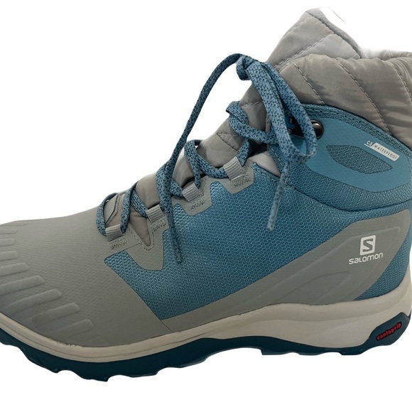 Salomon Woman's Vaya Blaze Blue Gray Mid-Top Hiking Waterproof Winter Boots SZ 7 - Picture 3 of 13
